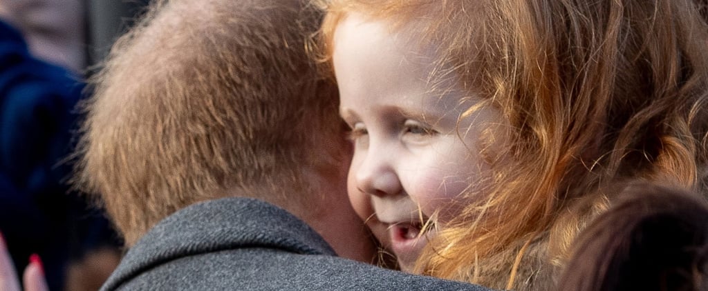 Prince Harry Hugging Girl With Ginger Sign January 2019