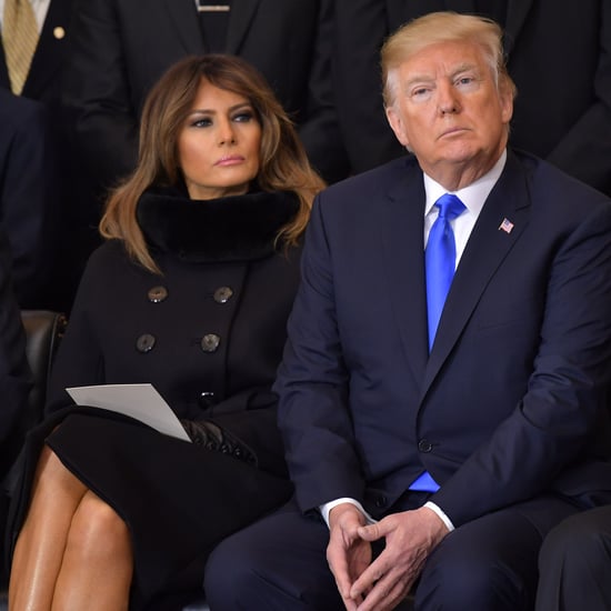 Melania Trump's Black Coat and Gloves at Memorial Service