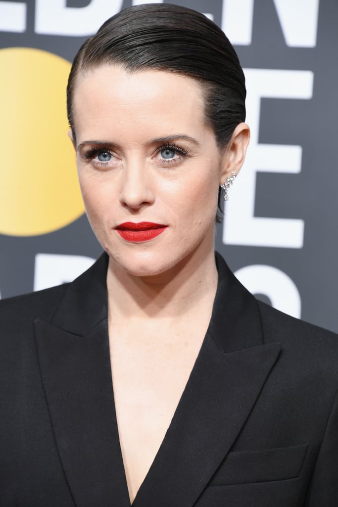 Claire Foy Golden Globes Red Carpet Beauty Look 2018 