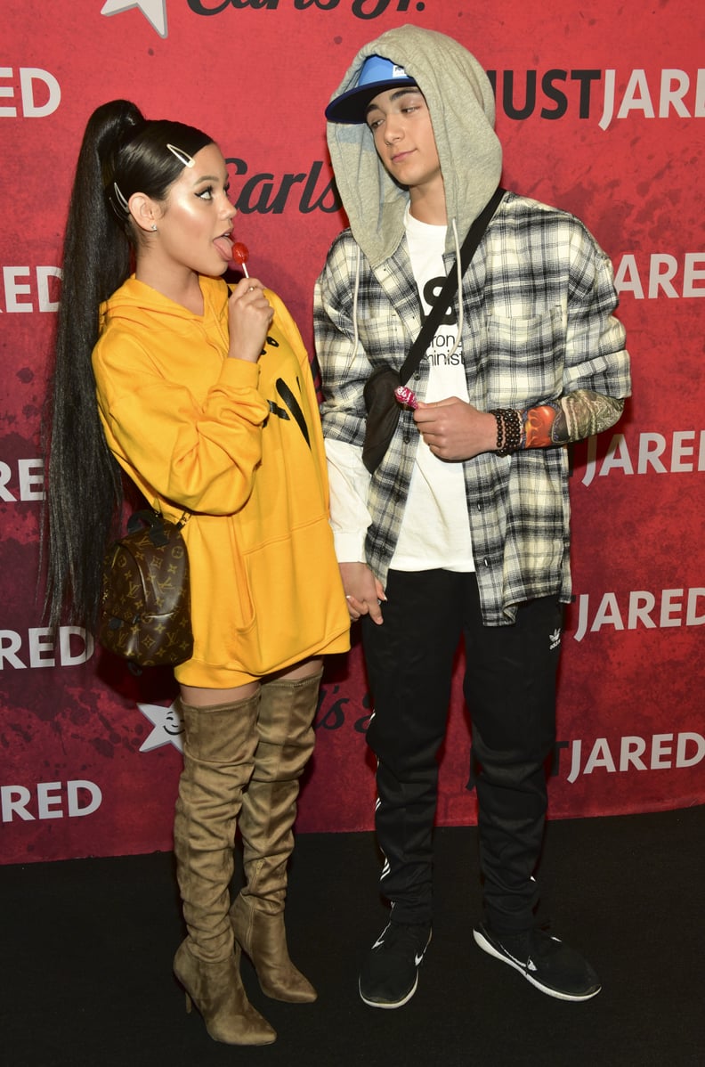 Jenna Ortega and Asher Angel as Ariana Grande and Pete Davidson in 2018