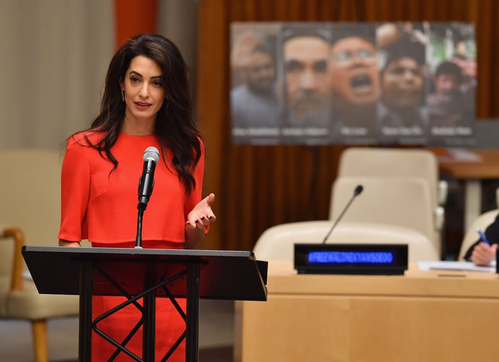 Amal Clooney Red Dress September 2018