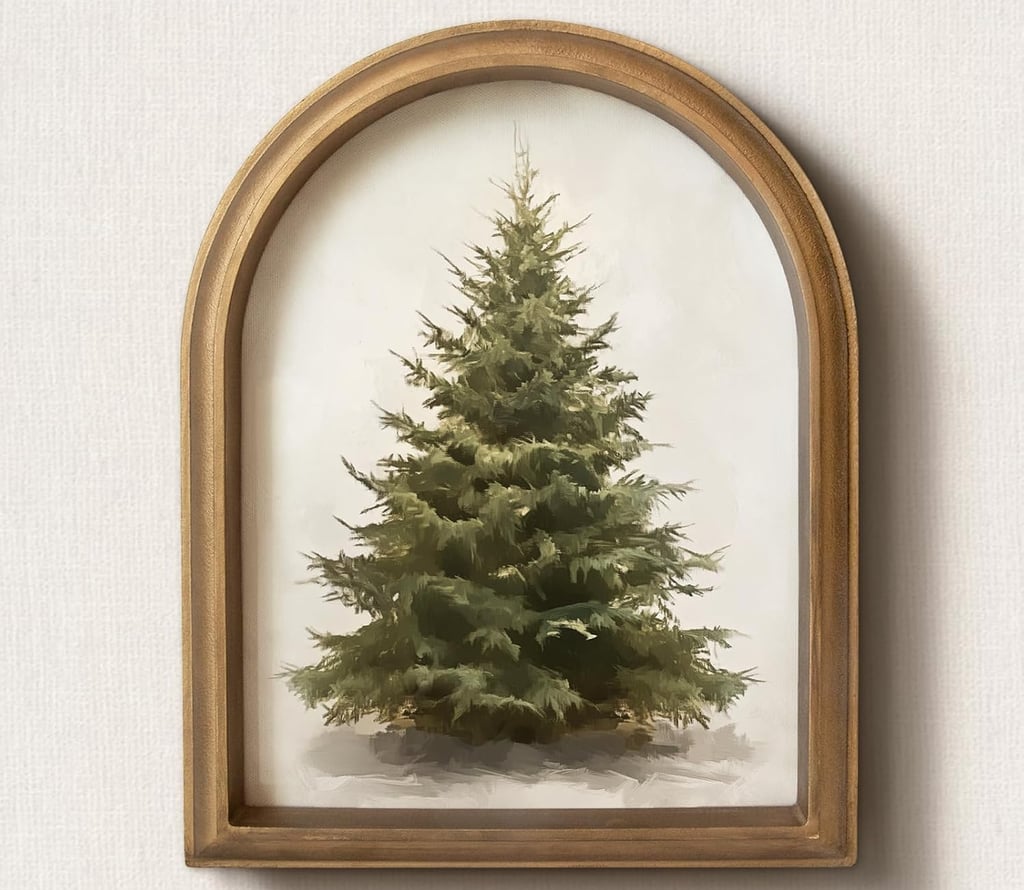 Oriental Cherry Christmas Tree Framed Wall Art Picture
