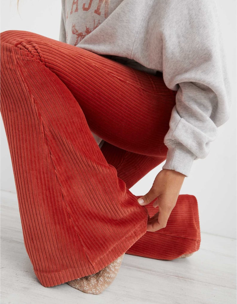 Something Textured: Aerie Groove-On Velour High Waisted Flare Pant