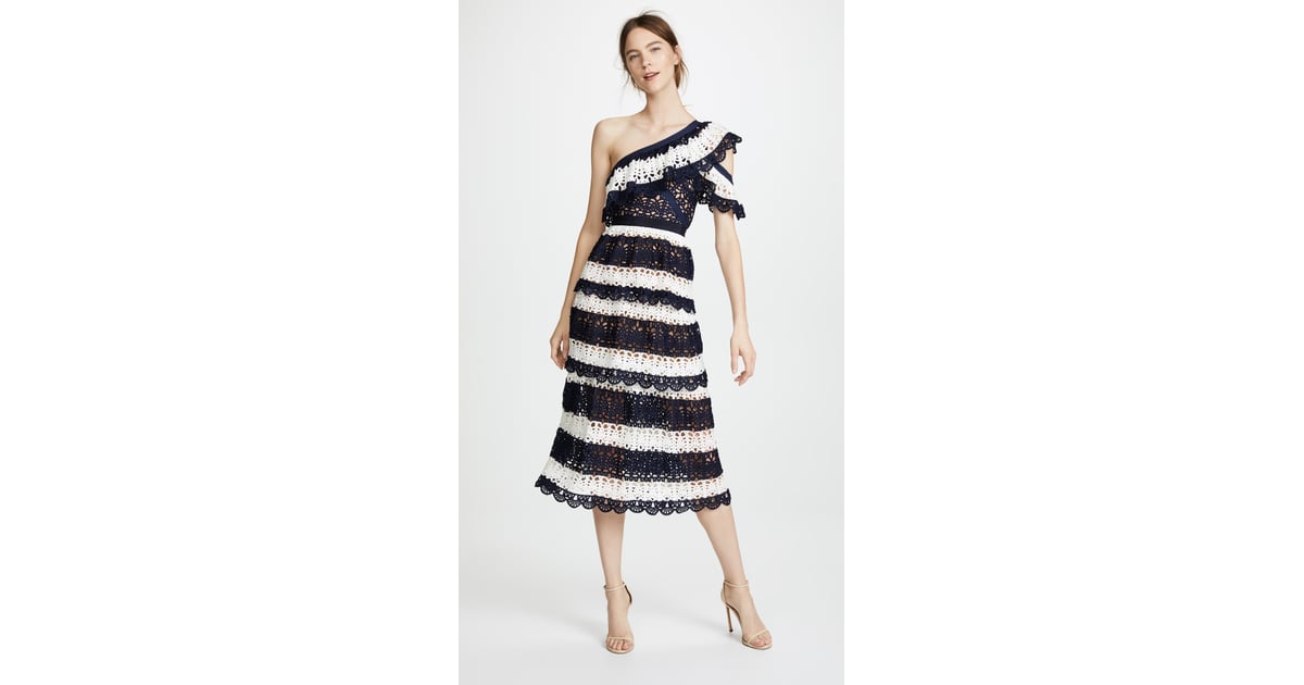 Striped Crochet Dress Wedding Guest Dresses From SelfPortrait