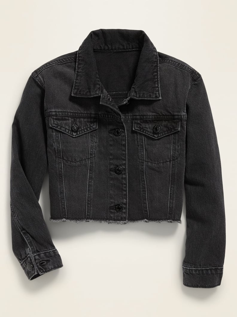 POPSUGAR x Old Navy Cropped Black-Wash Jean Jacket For Girls