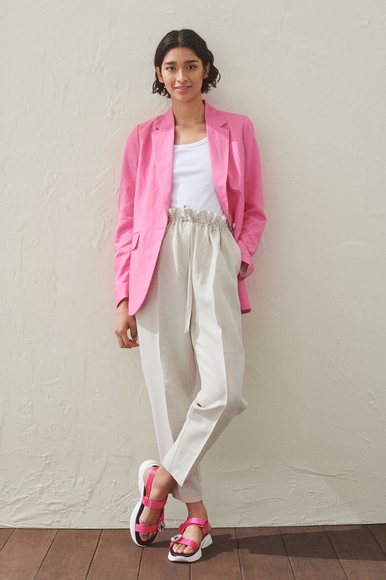 H&M Linen-Blend Pull-On Pants
