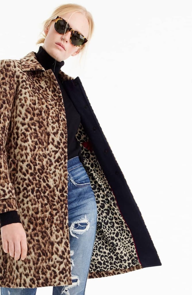J.Crew Double Leopard Topcoat
