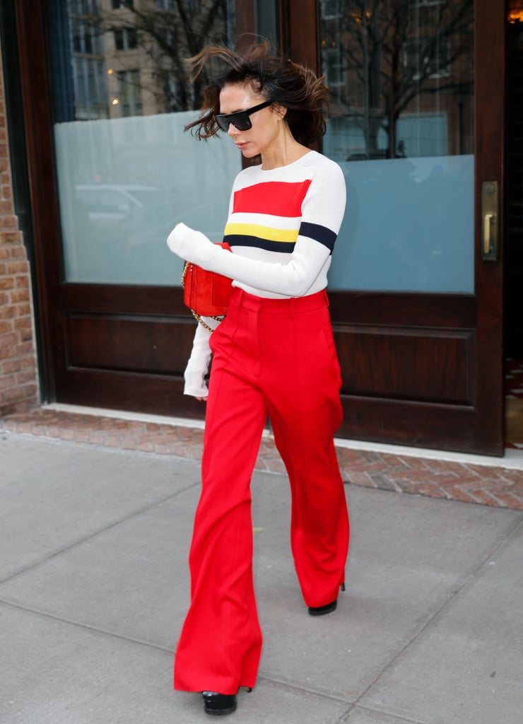 Victoria Beckham's Red Trousers November 2018