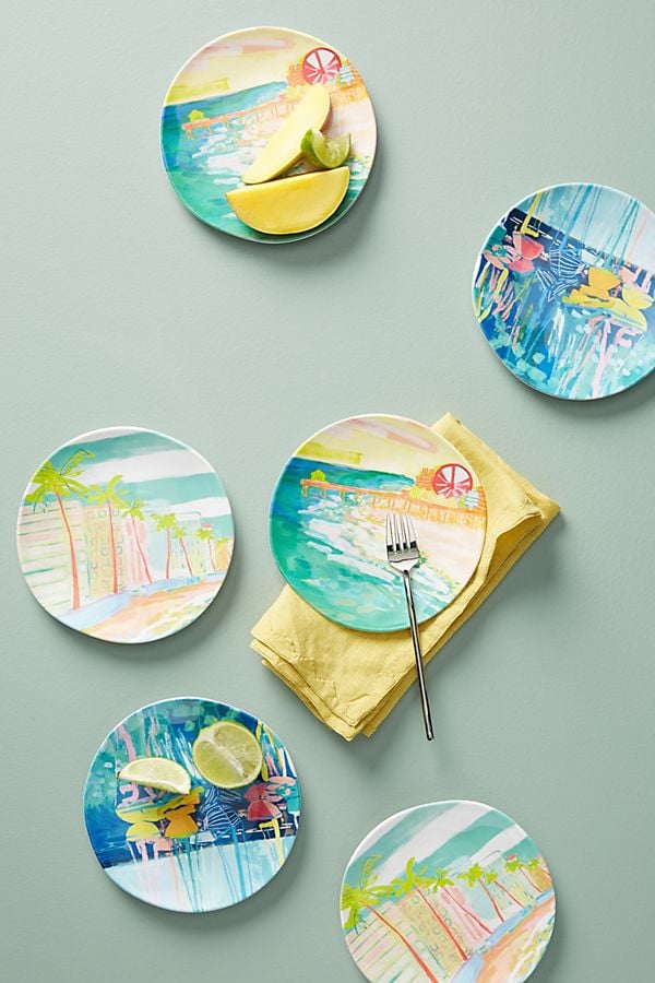 Blakely Made Sunscene Melamine Canape Plate Set