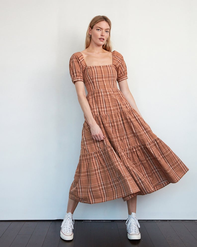 Billie the Label Eleanor Dress in Birch Plaid