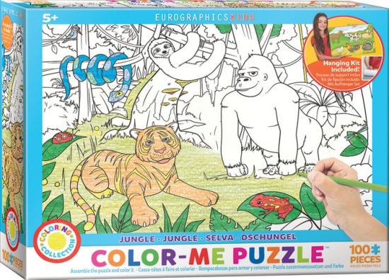 Color Me Puzzle Jungle 100 Piece Jigsaw Puzzle