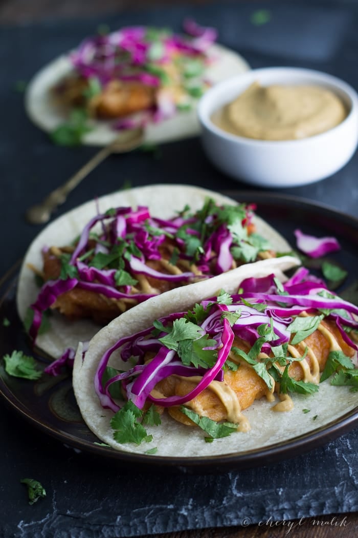 Beer-Battered Tacos With Chipotle Aioli