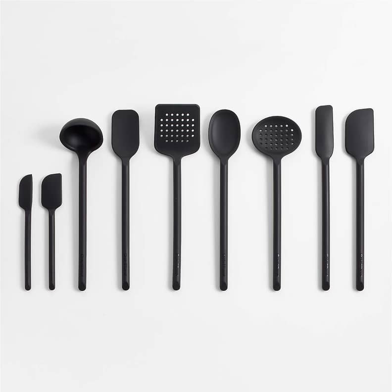 LONOVE Silicone Cooking Utensil Set,14pcs Silicone Cooking Kitchen Utensils  Set, Non-stick Heat Resistant - Best Kitchen Cookware with Stainless Steel  Handle (Black) 