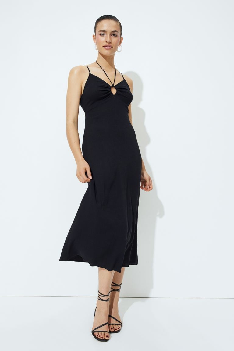 A Midi Dress: H&M Open-backed Dress
