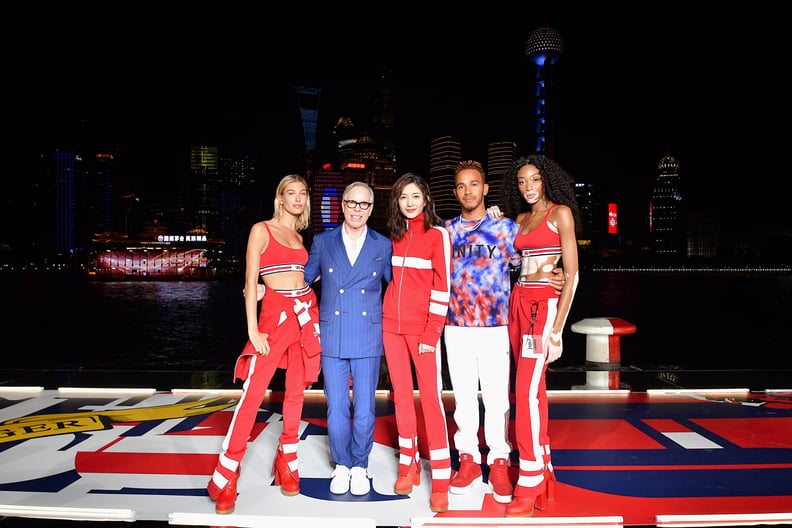 Hailey Posed With Tommy Hilfiger, Maggie Jiang, Lewis Hamilton, and Winnie Harlow