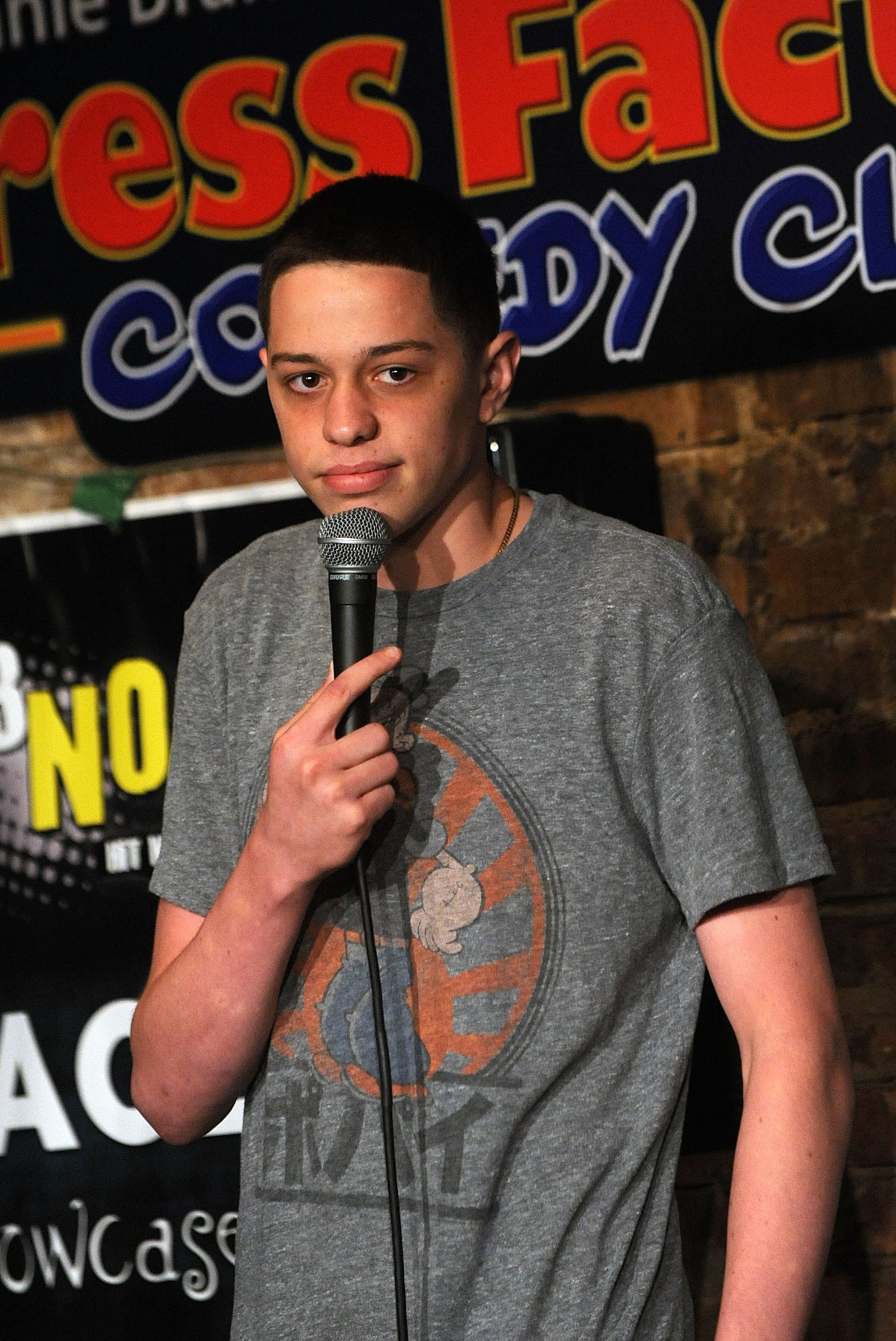 NEW BRUNSWICK, NJ - AUGUST 04:  Comedian Pete Davidson performs at The Stress Factory Comedy Club on August 4, 2011 in New Brunswick, New Jersey.  (Photo by Bobby Bank/WireImage)