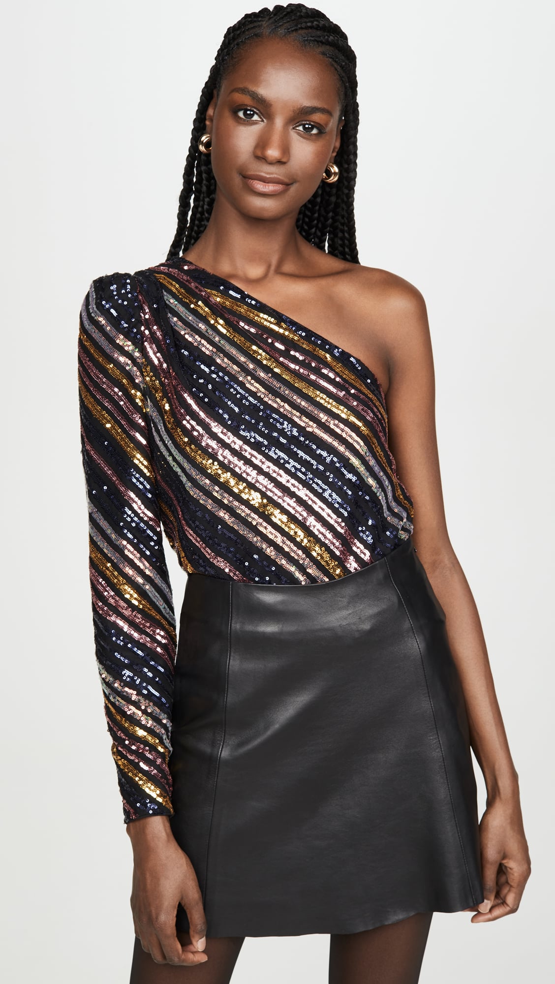 Self Portrait Sequin Stripe Top, The Chicest Sequin Tops on ,  Because Everyone Could Use a Party Top