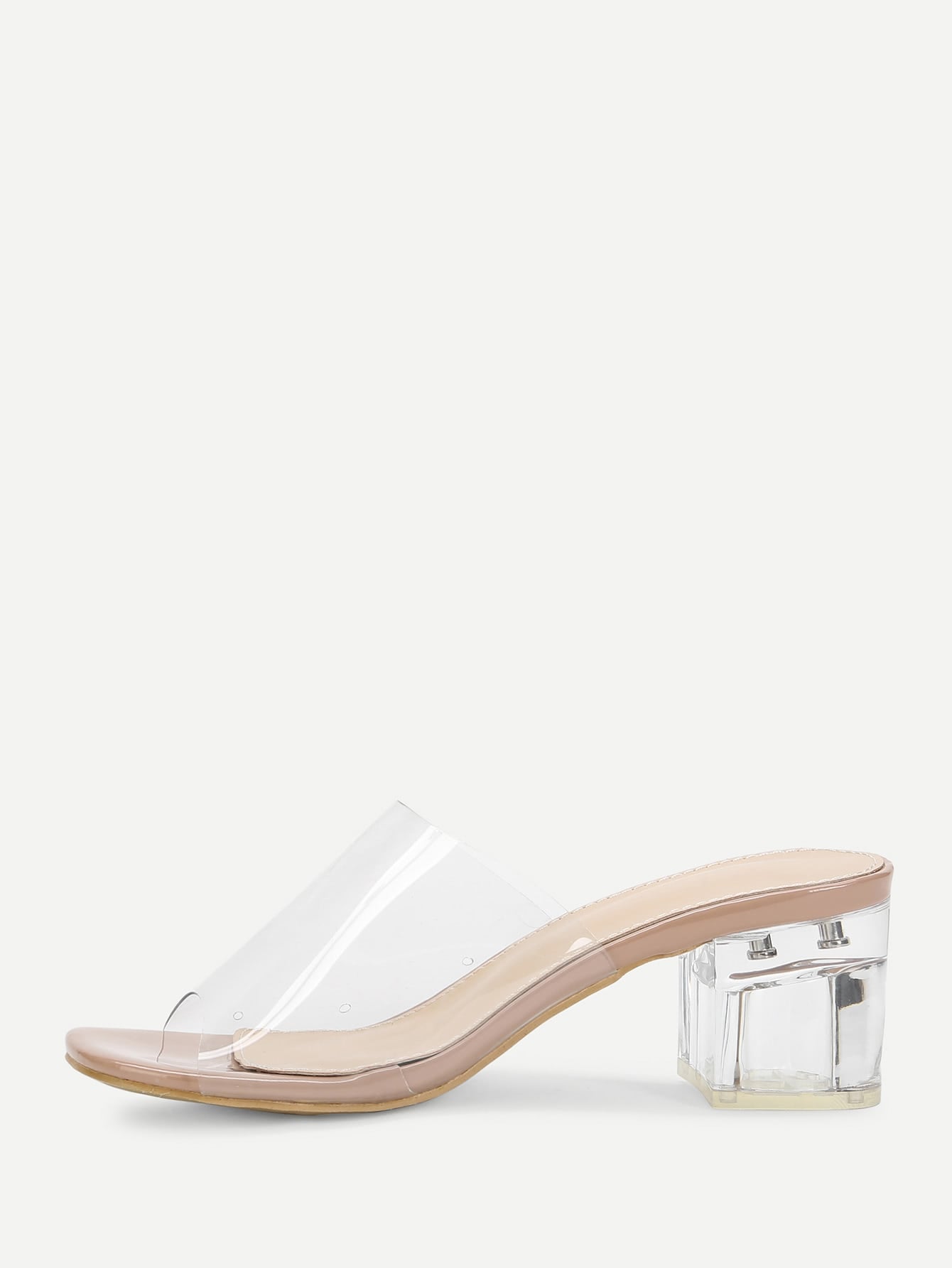 clear chunky mules