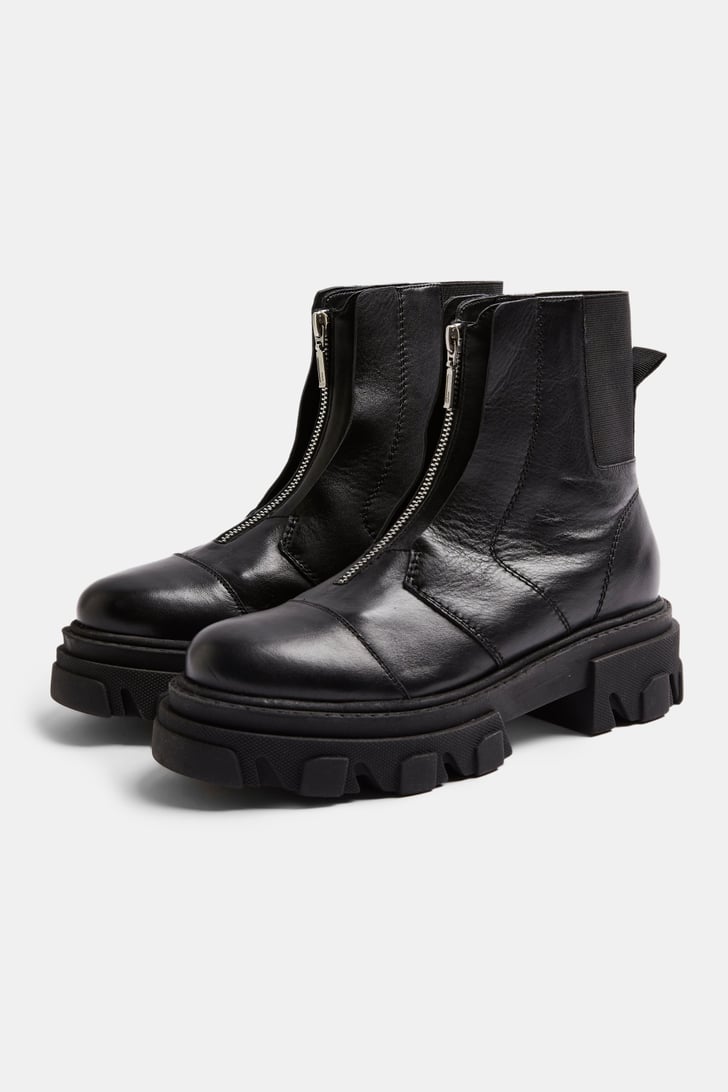 Archie Leather Chunky Zip Boots | Best Gifts From Topshop | POPSUGAR ...