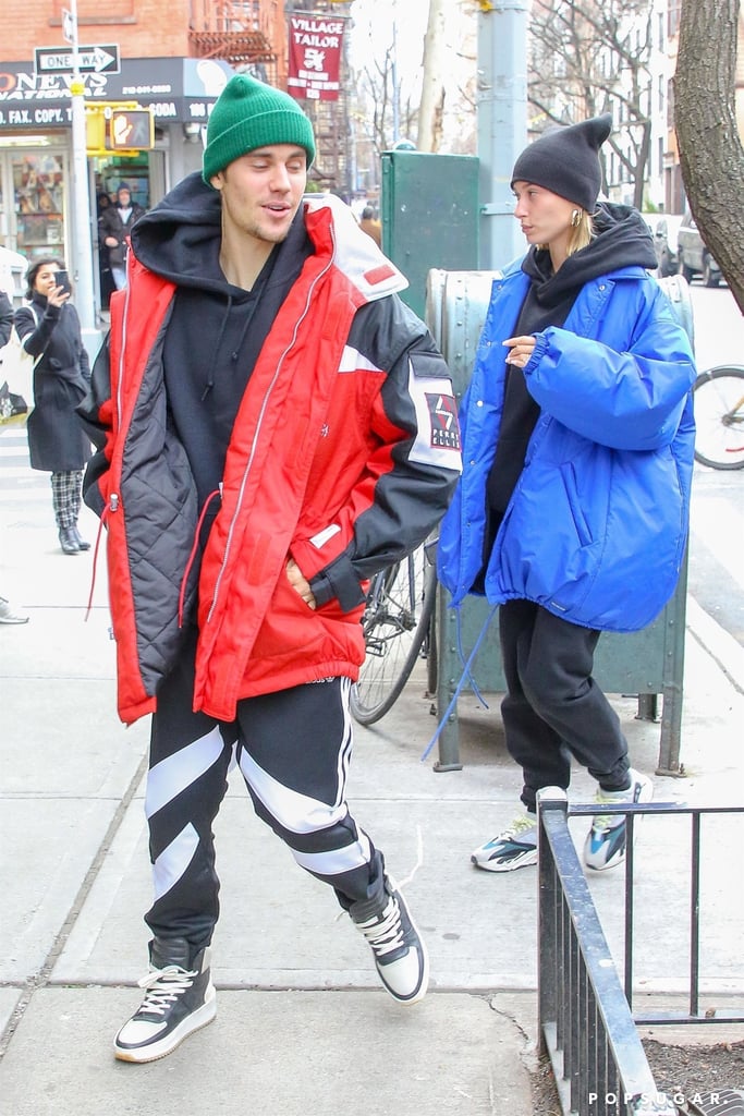 Justin Bieber Wearing Hailey Baldwin's Balenciaga Jacket