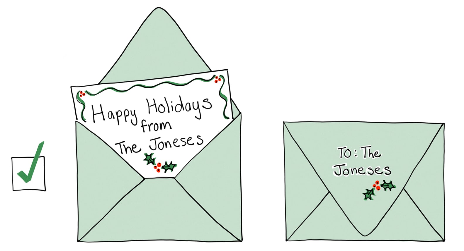 how to sign a card from a family with different last names