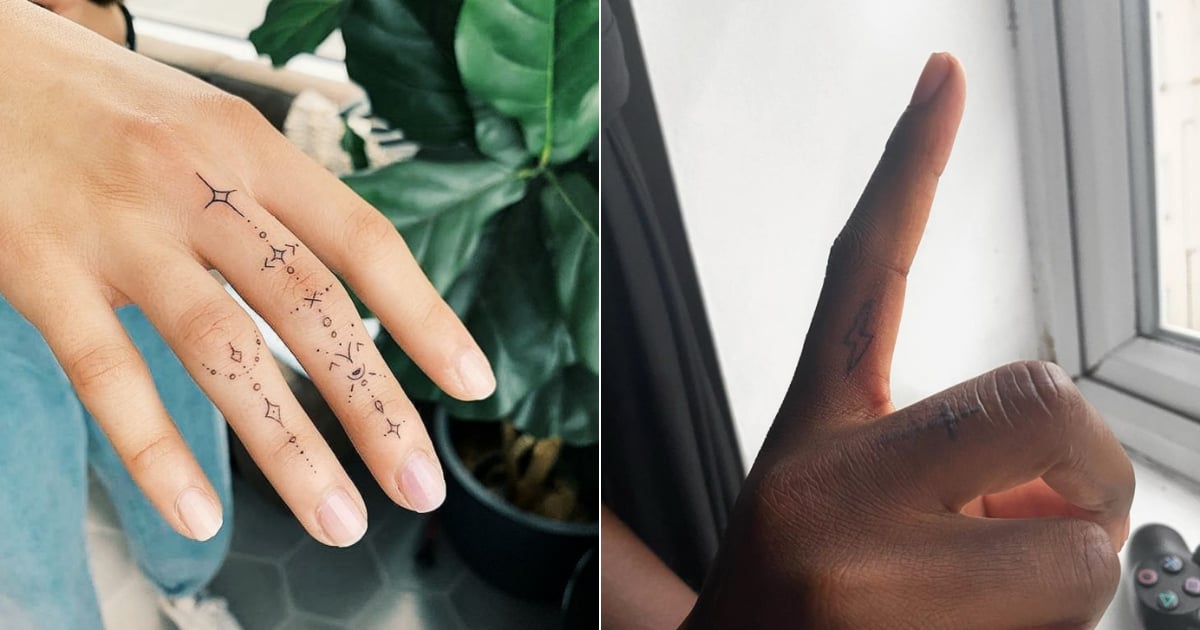 Small Flower Finger Tattoo for Women