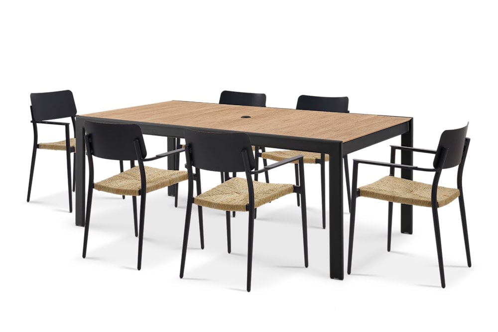 Castlery Sorrento Dining Table with 6 Newport Chairs