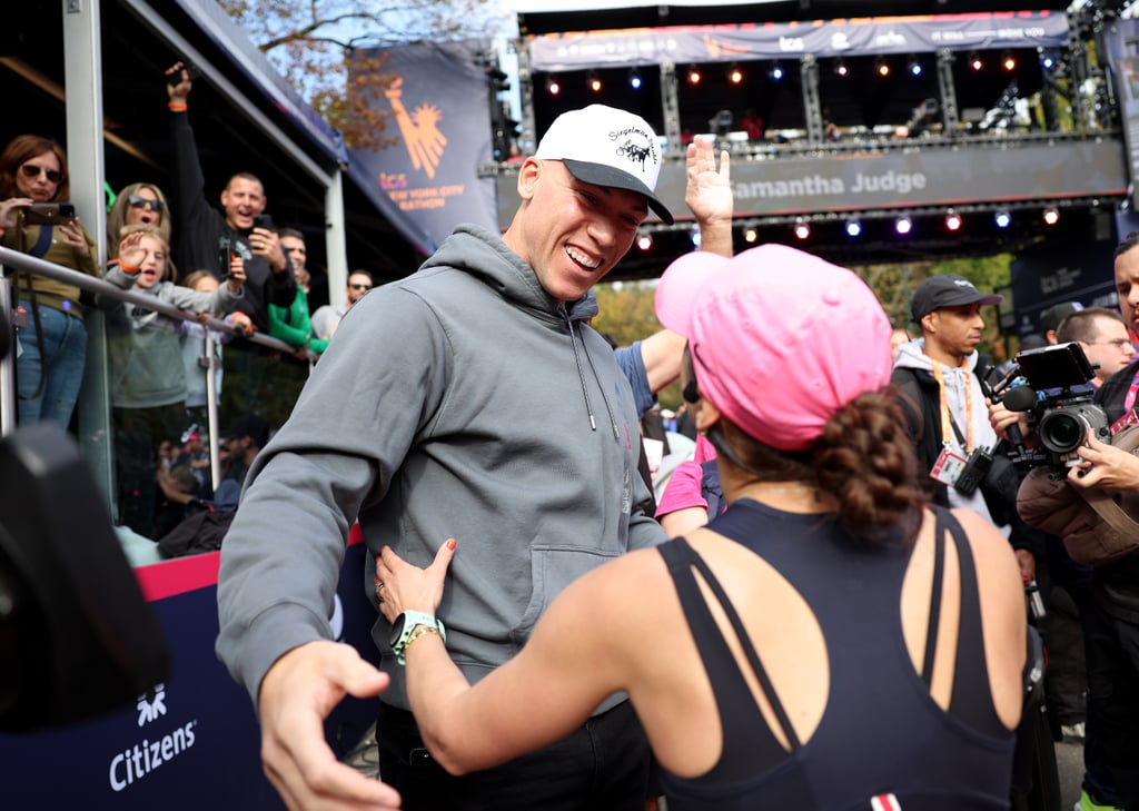 Aaron Judge Cheers On Samantha Bracksieck at NYC Marathon