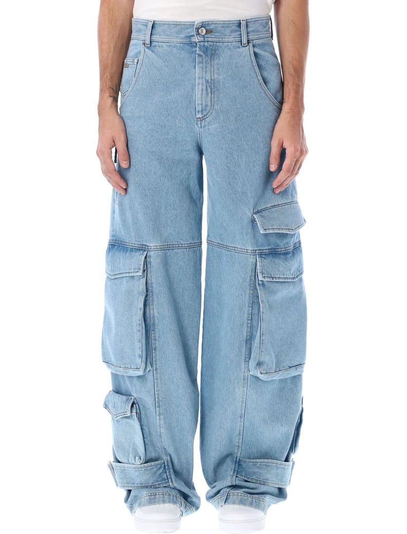 J Lo Wears Baggy Denim Cargo Pants With Oversize Pockets