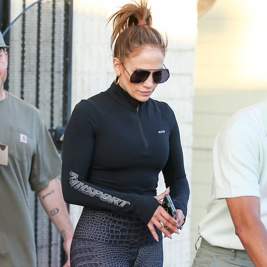 J Lo Carries Her Monogrammed Dior Book Tote to the Gym