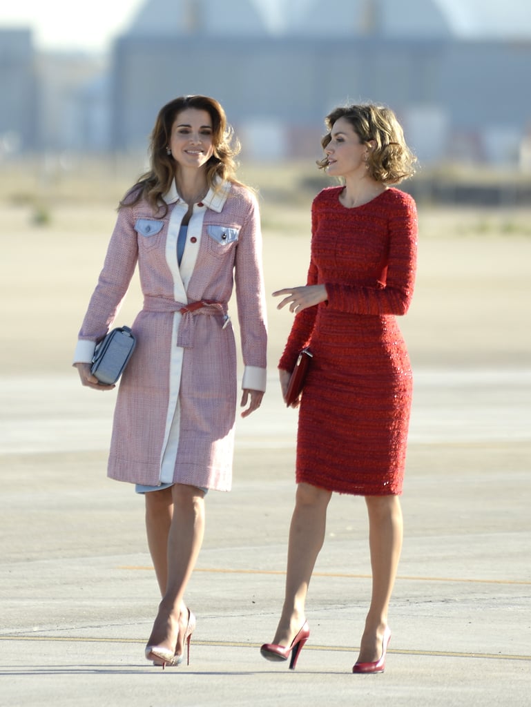 Queen Letizia and Queen Rania of Jordan looked like they were fit for a runway while chatting in November.