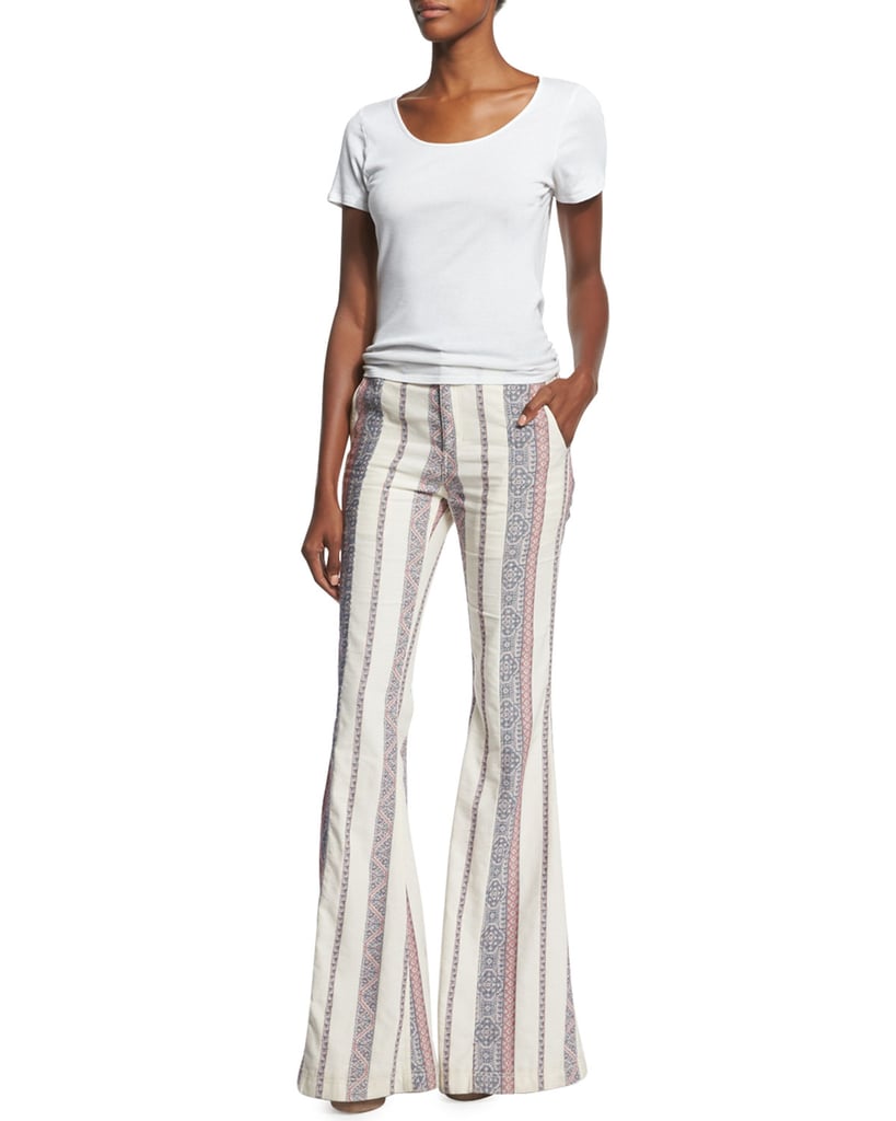 Derek Lam 10 Crosby Striped Cotton/Linen Flare-Leg Pants ($495)