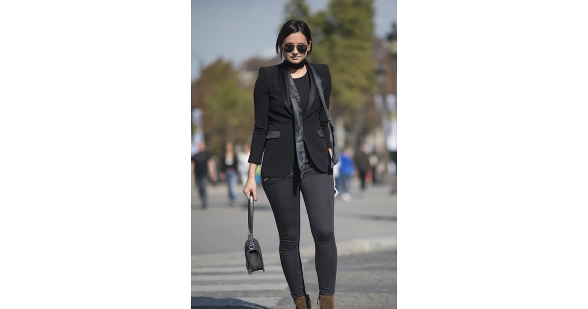 Pair Leggings With a Textured Blazer 
