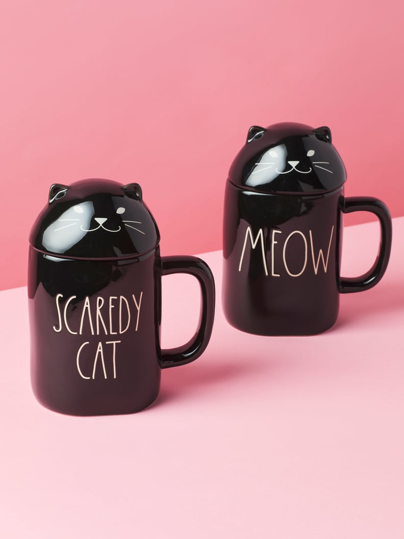 Meow Scaredy Cat Mug Set With Lids