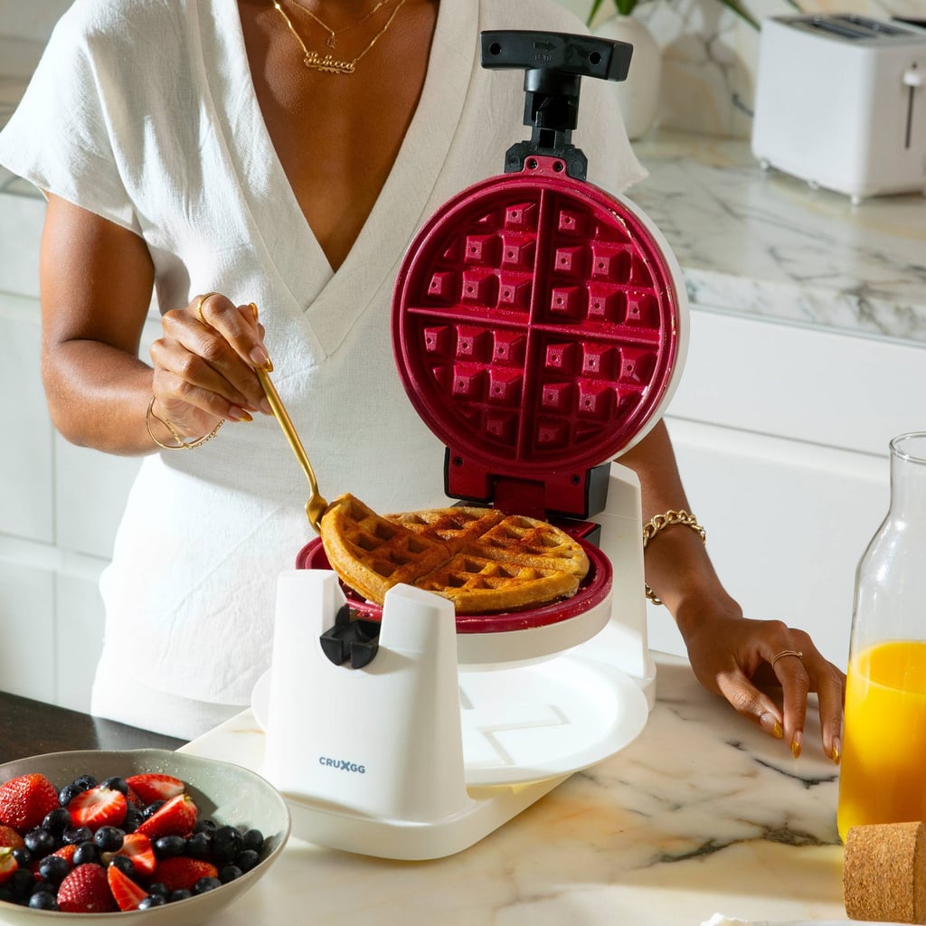 For Waffles: CRUXGG Rotating Ceramic Nonstick Waffle Maker