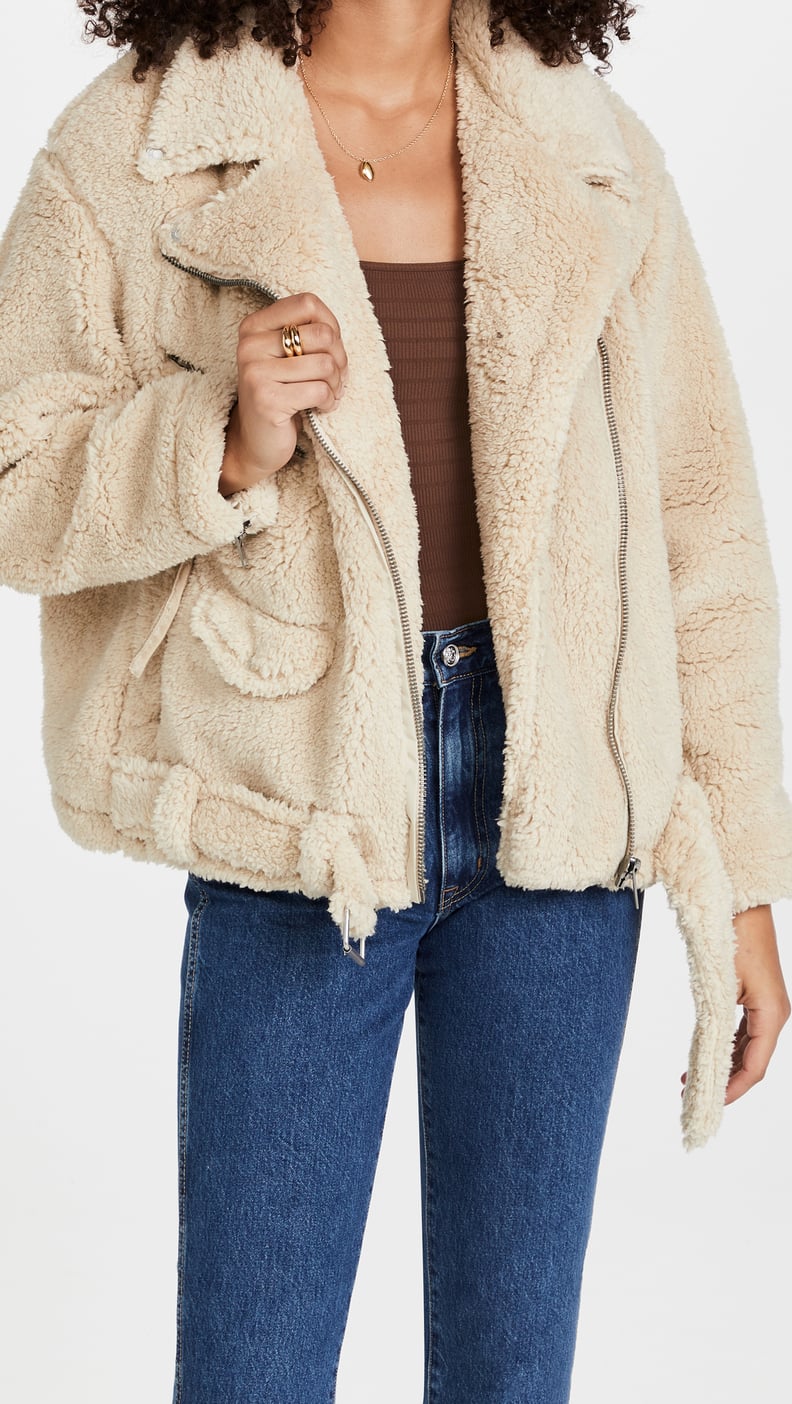 Free People So Cozy Slouchy Sherpa Moto