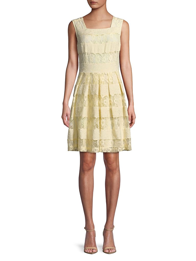 Karl Lagerfeld Paris Lace Panel Flare Dress