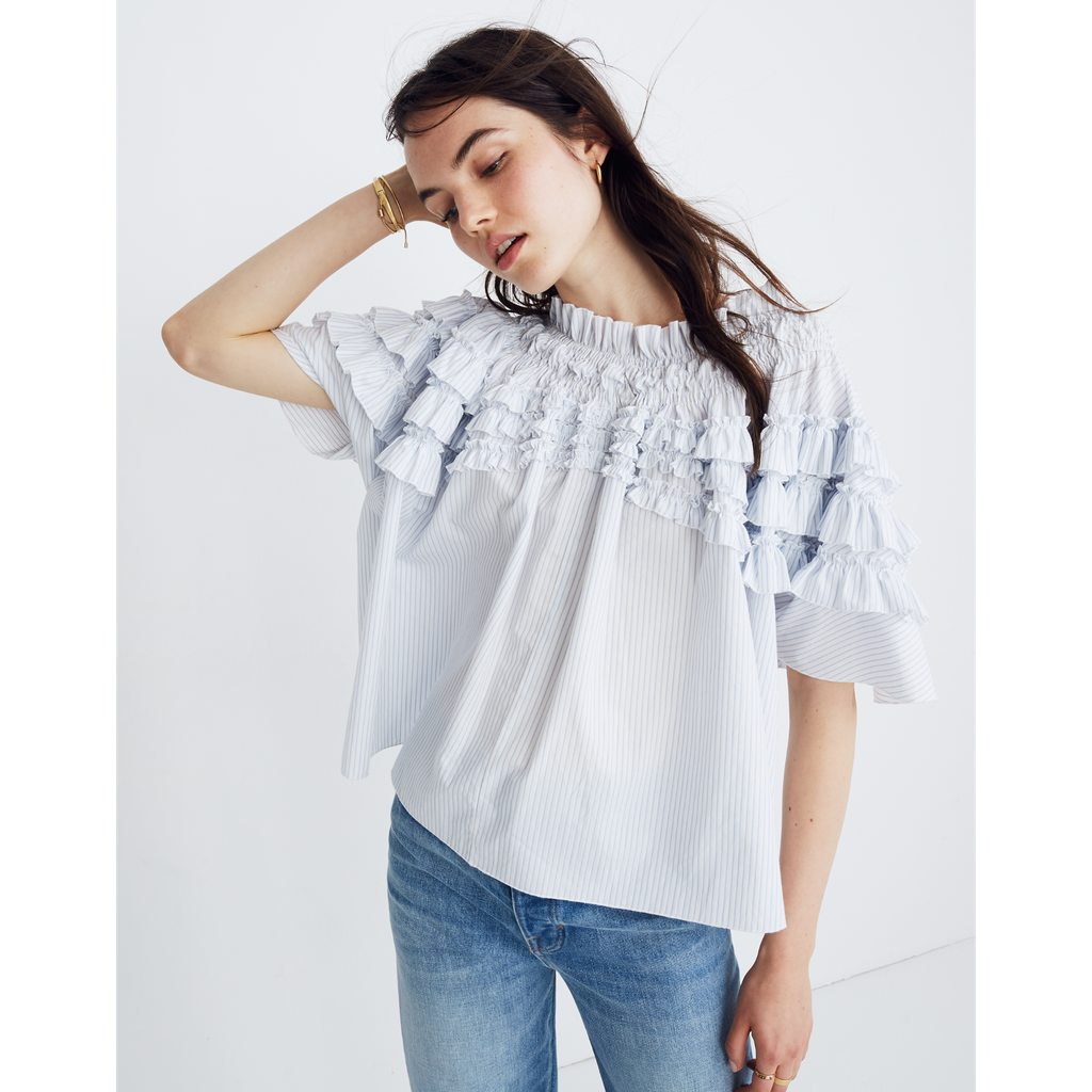 Striped Ruffle Top