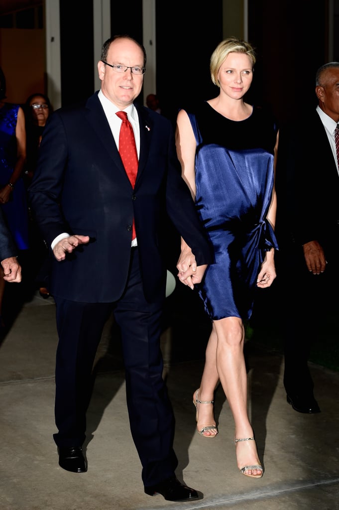 Princess Charlene's Gathered Silk Dress, 2014