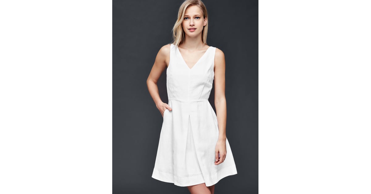 Gap Linen Fit and Flare Dress (70) Best White Dresses For Summer