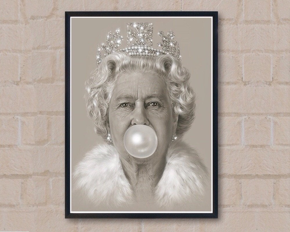 Queen Elizabeth Bubblegum Print
