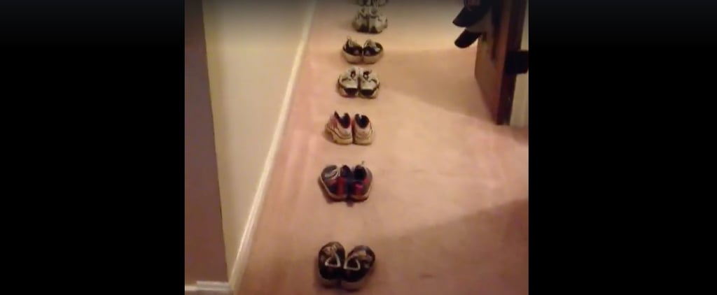 Lineup of Shoes Down the Aisle Wedding Tradition