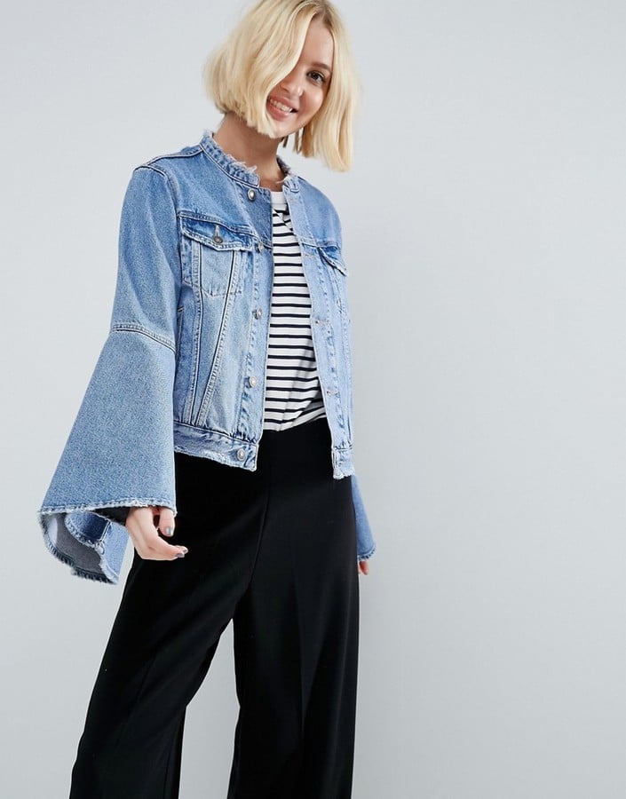 ASOS Denim Jacket With Fluted Sleeve