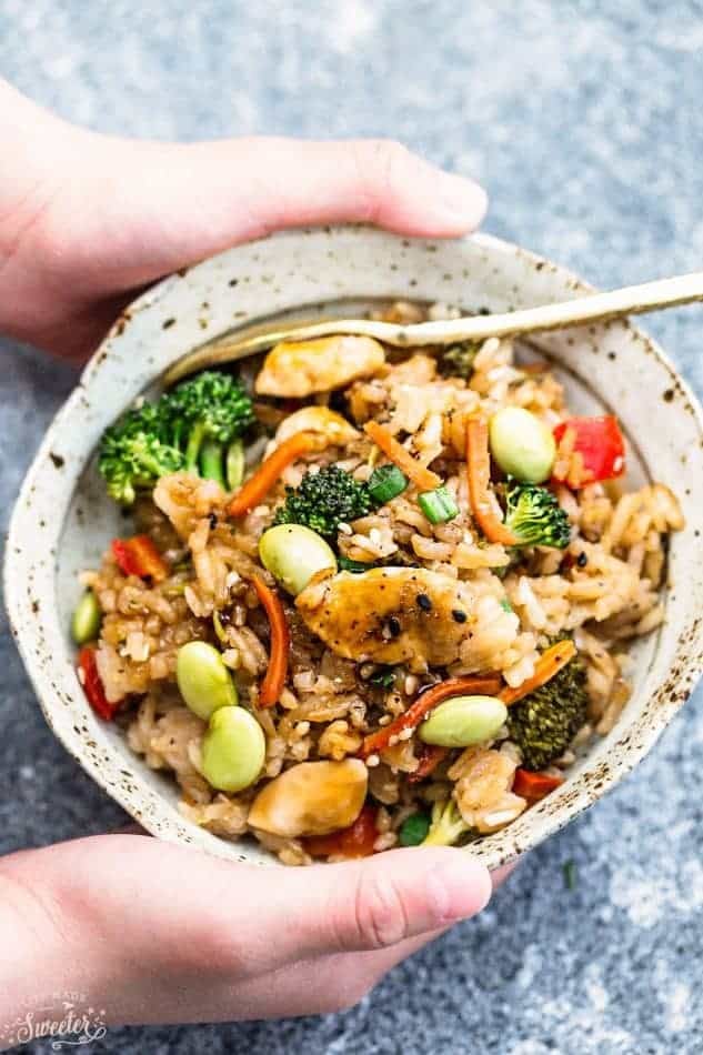 Rice With Teriyaki Chicken and Vegetables