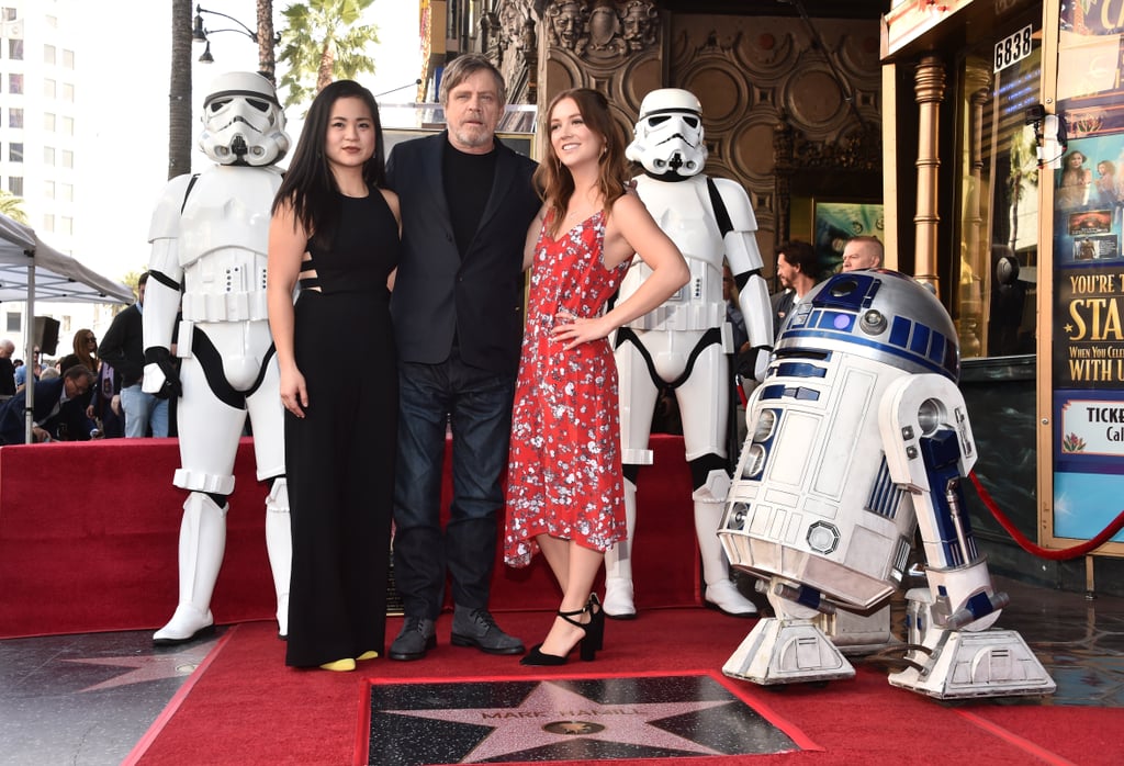 Pictured: Kelly Marie Tran, Mark Hamill, and Billie Lourd.