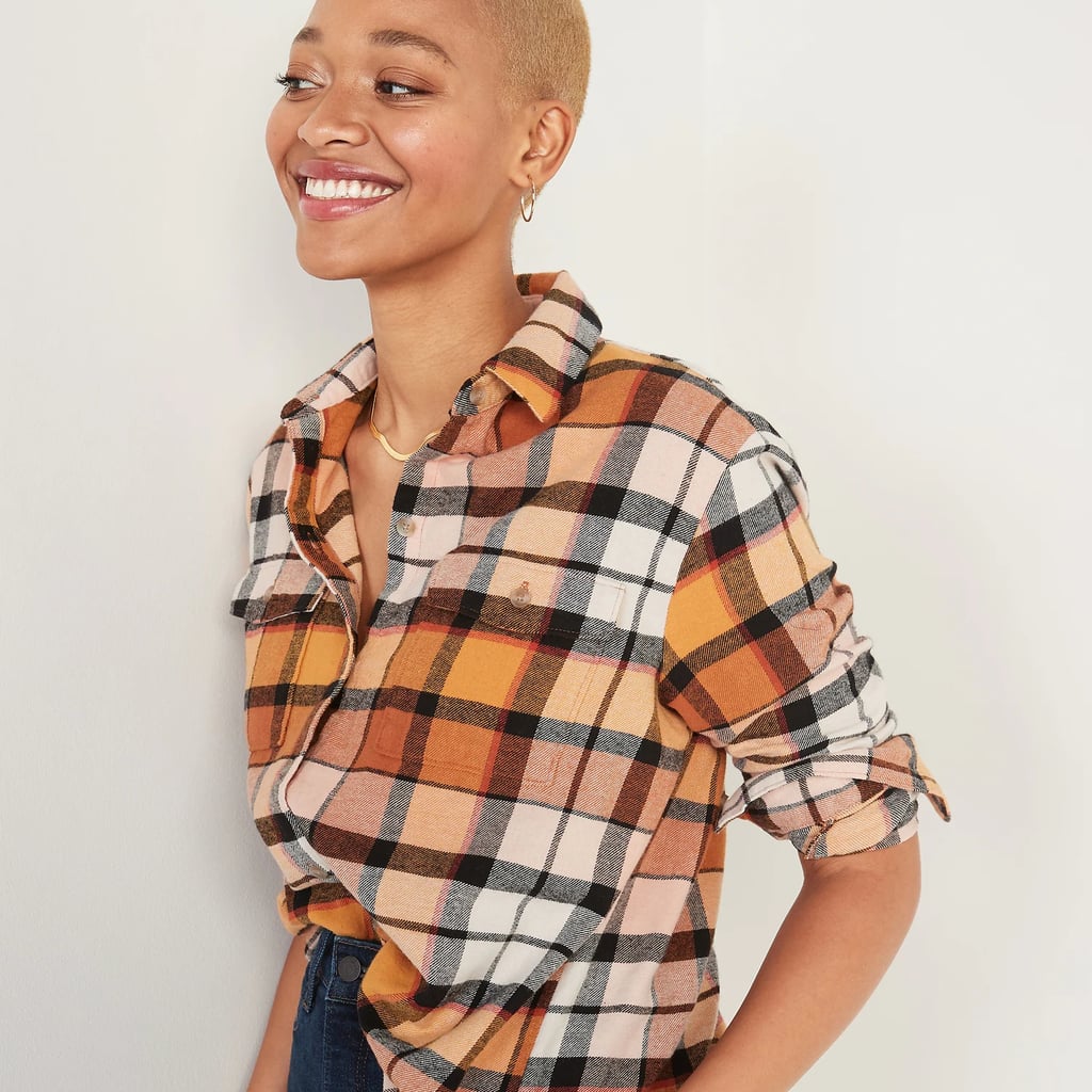 Sorry, Solids, We're Fully Committed to a Plaid Romance For Fall Thanks to These Old Navy Tops