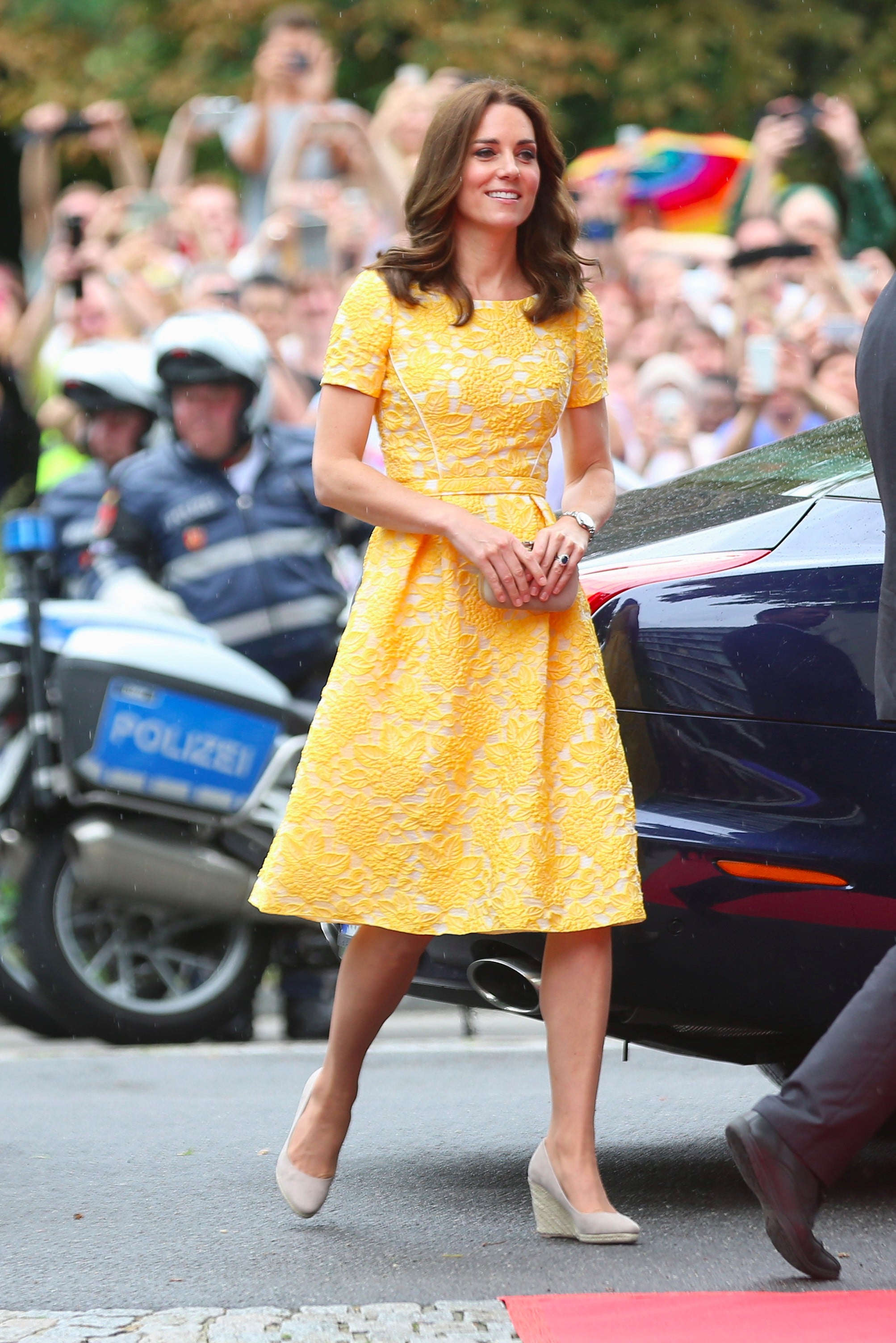 Kate Middleton Yellow Jenny Packham Dress in Germany | PS Fashion