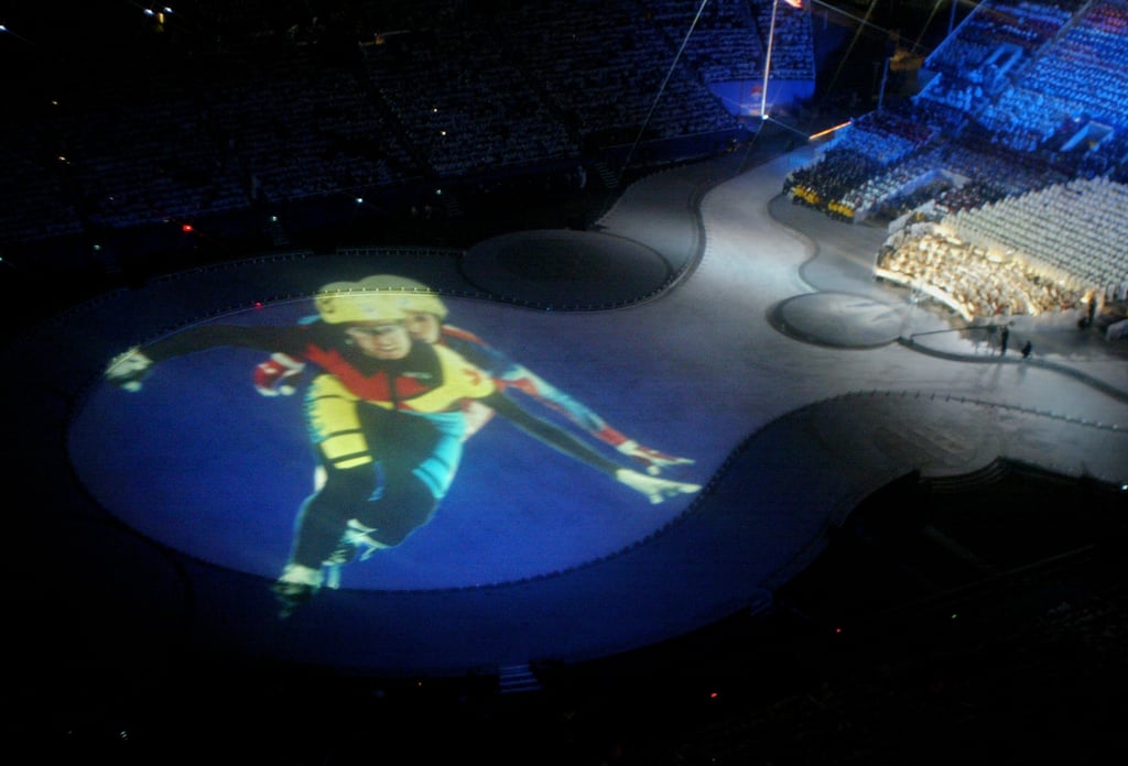 Giant images were projected onto the ground.