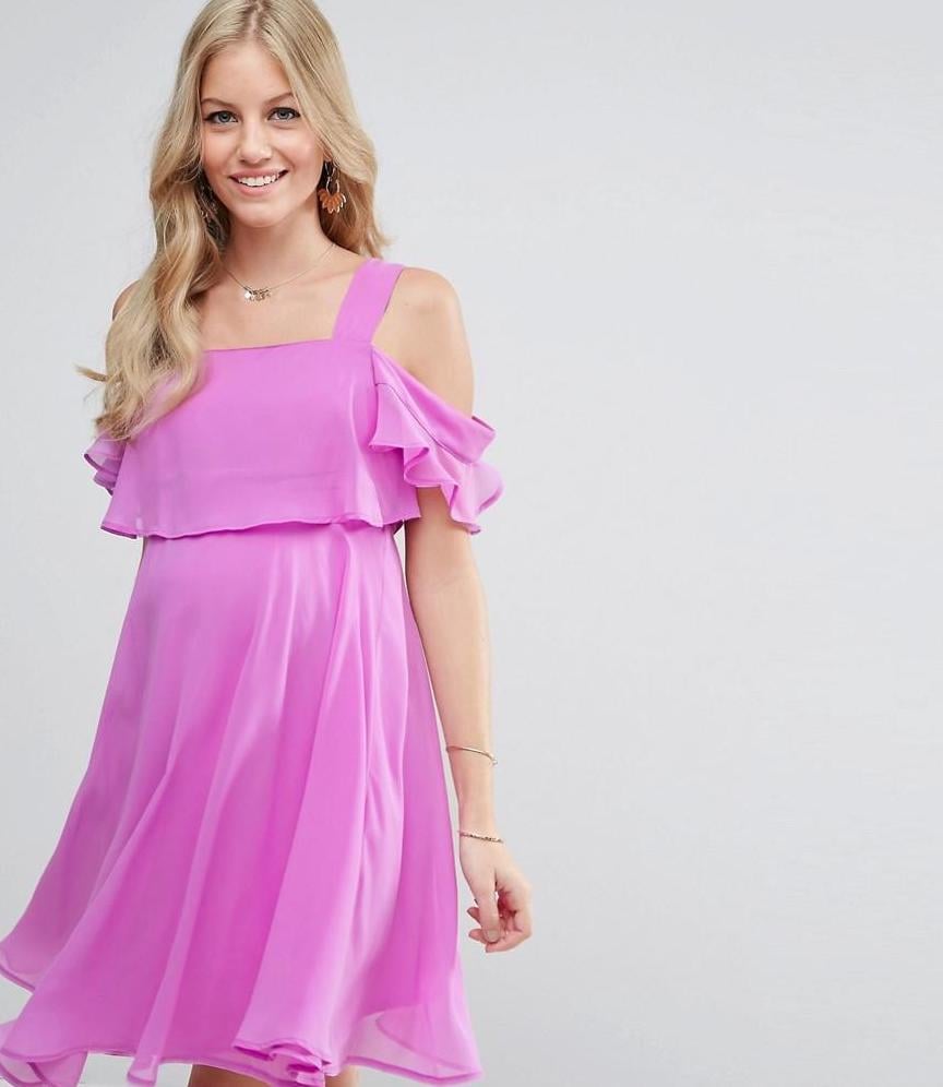ASOS Cami Cold Shoulder Flutter Sleeve Mini Dress