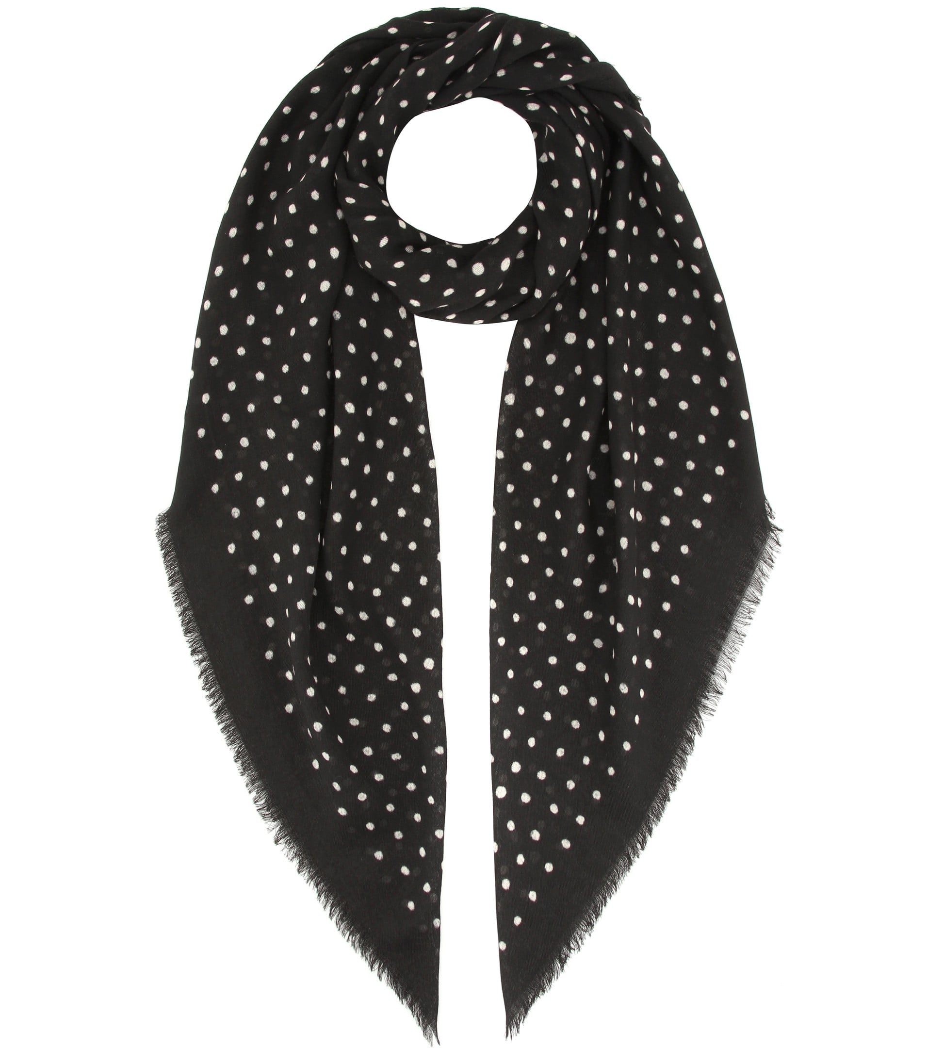Saint Laurent Polka Dot Wool Scarf Jennifer Aniston Was Spotted